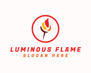 Torch - Flame Torch Pin logo design