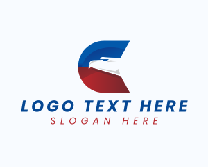 Aviation - American Eagle Patriot Letter C logo design