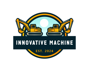 Machine - Excavator Demolition Machine logo design