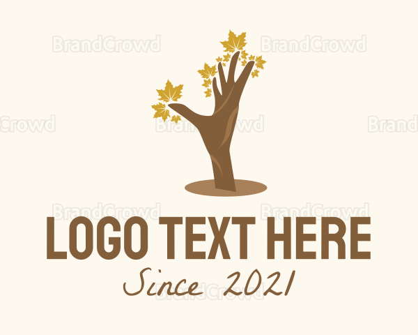 Hand Maple Tree Logo