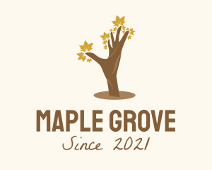 Maple - Hand Maple Tree logo design