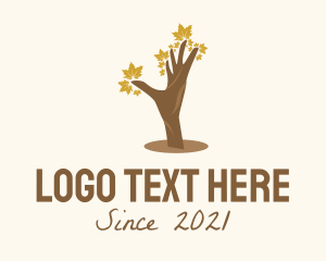 Gardener - Hand Maple Tree logo design