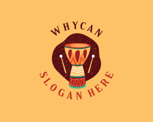 African Instrument Drum Logo