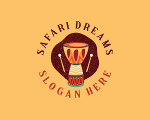 African Instrument Drum logo design