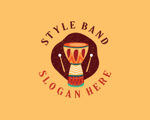 African Instrument Drum logo design