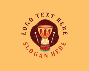 Band - African Instrument Drum logo design