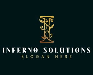 Luxury Floral Letter I logo design