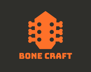 Skeletal - Guitar Music Bones logo design