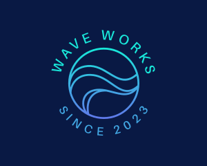 Abstract Wave Company logo design