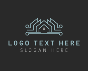 Subdivision - Home Roofing Property logo design