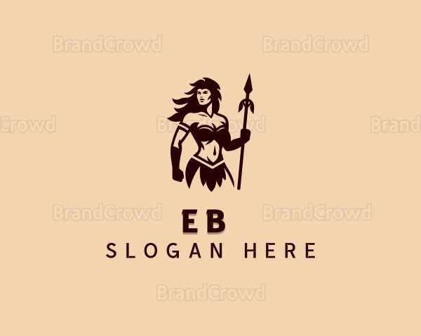Female Barbarian Warrior Logo