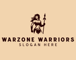 Female Barbarian Warrior logo design