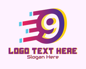 Number 9 - Speedy Number 9 Motion logo design