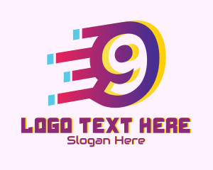 Digit - Speedy Number 9 Motion logo design