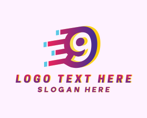 Speedy Number 9 Motion logo design