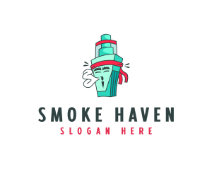 Vaper Smoking Avatar  logo design