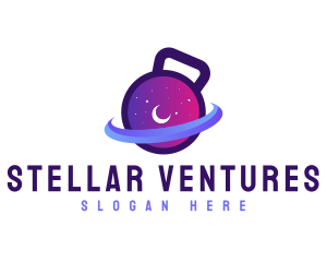 Galactic - Kettlebell Planet Space logo design