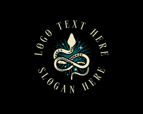 Snake - Boho Mystic Serpent logo design