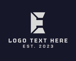 Grey - Masculine Industrial Letter E Company logo design