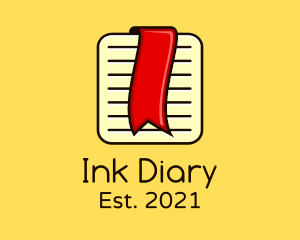 Diary - Red Bookmark Journal logo design