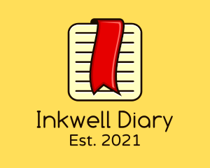 Diary - Red Bookmark Journal logo design