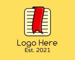 Ebook - Red Bookmark Journal logo design