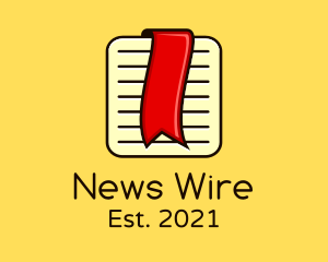 Journalism - Red Bookmark Journal logo design