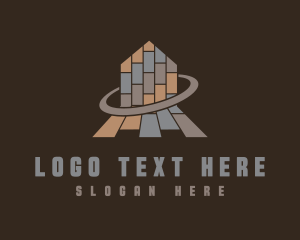 Brown And White - Wood Tiles Workshop logo design