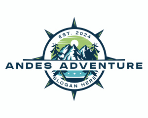 Compass Adventure Mountain logo design