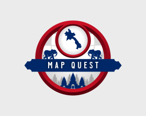 Laos Map Temple logo design