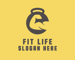 Gym Dumbbell Bicep Fitness logo design
