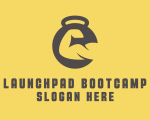 Bootcamp - Gym Dumbbell Bicep Fitness logo design