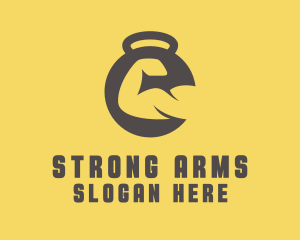 Gym Dumbbell Bicep Fitness logo design