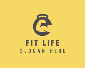 Gym Dumbbell Bicep Fitness logo design