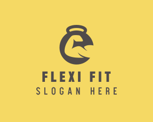 Gym Dumbbell Bicep Fitness logo design