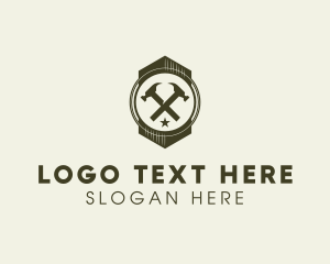 Factory - Carpentry Hammer Tool logo design