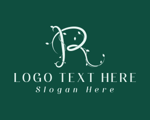 Leaf - Vine Leaf Natural Letter R logo design