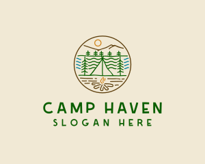 Summer Camp Bonfire logo design