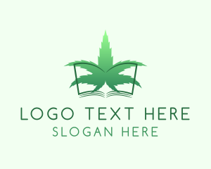 Herbal - Green Marijuana Book logo design