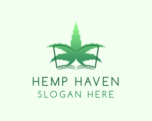 Green Marijuana Book logo design