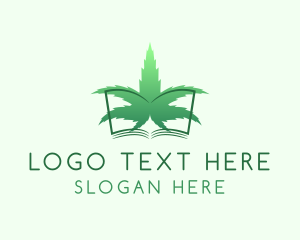 Bookstore - Green Marijuana Book logo design