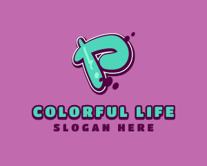 Vibrant - Modern Graffiti Letter P logo design