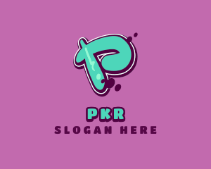 Modern Graffiti Letter P logo design