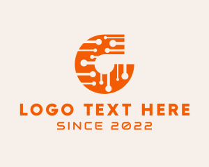 Cyber - Digital Electronics Letter C logo design