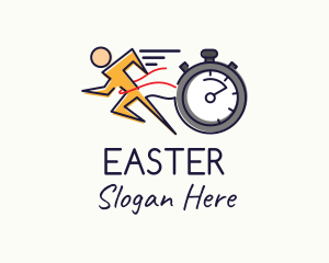 Marathon - Runner Sprint Stopwatch Timer logo design