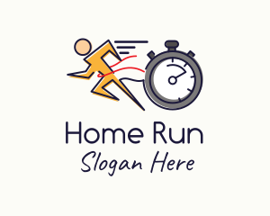 Runner Sprint Stopwatch Timer logo design