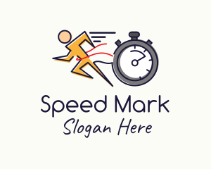 Runner Sprint Stopwatch Timer logo design