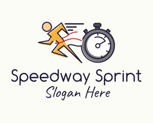 Runner Sprint Stopwatch Timer logo design