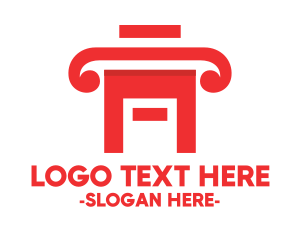 Column - Red Legal House logo design