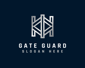 Gate - Metal Gate Fence Letter KK logo design